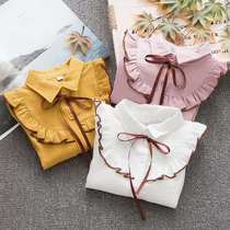 Girl Springtime Shirt Child Beating Undershirt Baby Foreign Air White Shirt Spring Autumn New CUHK Dang Foreign Air Blouse