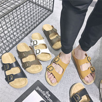 Slippers Male genuine leather trendy Korean version personality I drag male and summer outwear Chaude beach mens cool drag lovers half tug