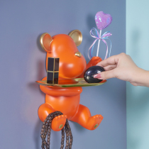 Net red violent bear home decoration adhesive hook door entrance key storage rack living room light luxury Wall Wall Wall wall hanging