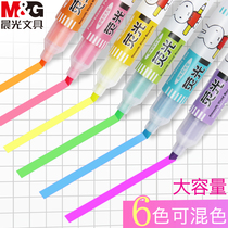 Morning glow color highlighter MF5301 Miffy fragrance 6-color highlighter Eye-catching note pen Color rough stroke focus set Student mark Candy color set of 6 color pens 