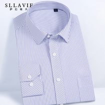 Sala Viv pinstripe shirt mens long sleeves Spring and Autumn New Youth Business non-iron dress shirt tide
