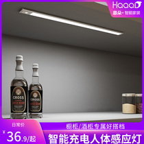 Huiduo Moonlight Silver Charging Infrared Human Body Sensor Light led Light Bar Free Wardrobe Cabinet Cabinet Light Bar