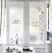 Frosted glass film electrostatic cartoon decoration kitchen bathroom small animal cute childrens room window sticker