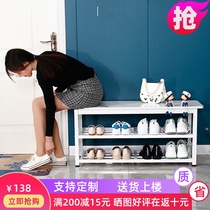 Shoe stool Household shoe rack Shoe stool at the door Can sit on the shoe rack into the home Economic storage long shoe stool