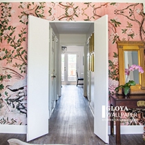 Magnolia Mural USA Imported Mural New Chinese Style Pink Flower and Bird Backwall Wallpaper