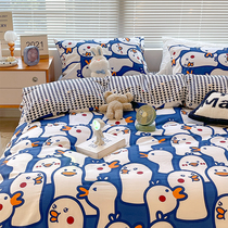 Korean cute duck duck pure cotton four sets 1 8ins cartoon little fresh student 0 9m three sets of teenage bed products