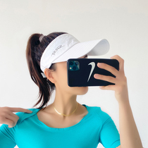 Summer half-empty top hat female net red sunscreen visor hat No top cap Sports sun hat Marathon white hat