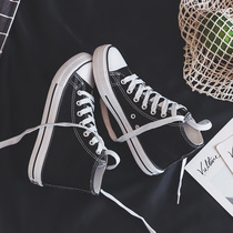 2021 summer thin new high-top white canvas shoes womens shoes Korean version of the wild ulzzang cloth shoes board shoes
