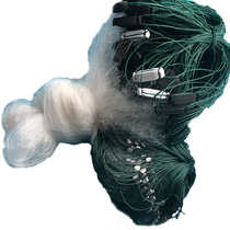 Aggravated running water 6789 points to one finger 1 finger and a half 11 52 meters three-layer fishing net sunken Net screen catches small fish white strips
