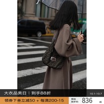 Rui time love Devils coat neatly atmospheric wool double-sided woolen coat woolen coat female middle length f g
