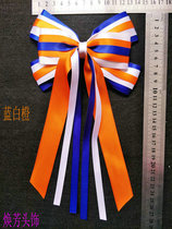 Blue and White orange cheerleading fitness dance competition bow headwear hair accessories floral headdress full mail discount hot sale