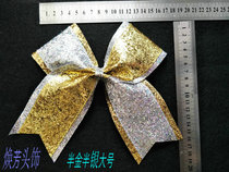 Gold and silver shiny pieces of flower ball jazz cheerleading competition skills bow headwear hair accessories handball full mail discount