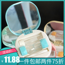 Extremely simple style ~ ins myopia contact lens box OK mirror one-piece contact lens box Glossy portable companion storage box