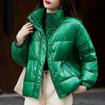 European station senior feeling green down jacket women short 2021 new plus velvet padded 90 white duck down bread clothing women