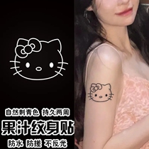 Cartoon pattern ktkaty kitty cat damp grass Ben juice tattooed half persistent waterproof with no color real tattoo