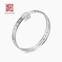 Old silversmith 999 foot silver three-life third-generation bracelet to send girlfriend tide silver bracelet simple sterling silver bracelet female to send best friend