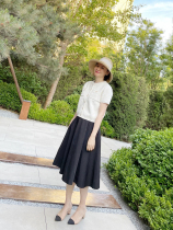 Im Capricorn Elegant Hepburn-style solid color A skirt two-tone knee-length skinny skinny Parasol skirt