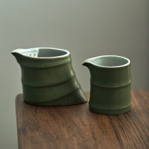 Plaything Wild Bamboo Series Bamboo Leaf Green Ceramic Gongdo Cup Creative Public Cup Tea Leak One Personality Sharing Cup