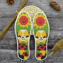 Cross embroidered embroidered insole semi-finished product precision printed pure cotton handmade pinhole insole puppy sun 812