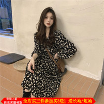 Gentle and hot mom style going out breastfeeding floral V-neck dress new temperament long postpartum breastfeeding A-line skirt spring
