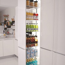 Kitchen high cabinet pull basket big monster stainless steel linkage multifunctional rack cabinet linkage high depth pull basket high lift