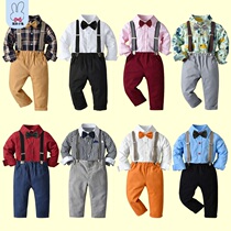 Boys dress suit British style small host performance piano performance clothing Spring and autumn baby birthday flower child suit