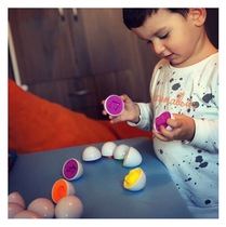 Exercise hands-on ability baby simulation egg shape matching toys 1-3 years old color cognitive teaching aids 12 sets