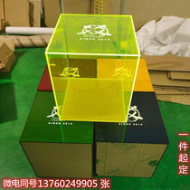Color acrylic display box processing custom plexiglass display stand transparent window floor display cabinet box