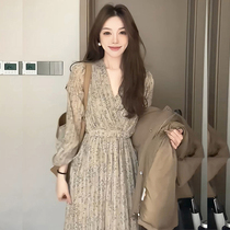 The famous Yuan tea break day is a beautiful spring dress in 2023 new ancient Sen fragrance chic dress