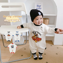 Baby Hans version of the wind spring clothing one-piece clothes baby bump color Katong out for climbing and climbing clothes for baby spring and autumn clothes