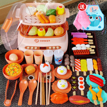 Childrens house kitchen toy set simulation cooking kitchenware barbecue puzzle girl 3 birthday gift 8 to 12