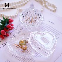 European style retro love heart-shaped glass ornaments jewelry jewelry box photo props Mini jewelry box