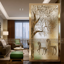 Art glass European style decoration Entrance aisle Corridor screen Living room Transparent lighting partition wall Modern Linden tree