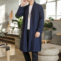 Chinese style long cloak of Chinese Han clothes Young Tang robes thin meditative shirt cloak of retro-cloak male