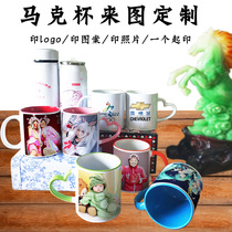 Come to the picture heat transfer ceramic water Cup personalized custom advertising logo Photo creative gift Mark Cup