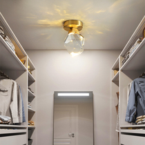 Nordic crystal net red entrance corridor balcony aisle lights modern simple porch cloakroom all copper small ceiling lights