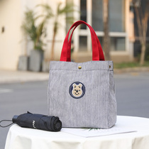Lunch box bag handbag office worker Japanese-style belt rice bag Canvas mommy bag Student lunch bag Hand-carried bento bag