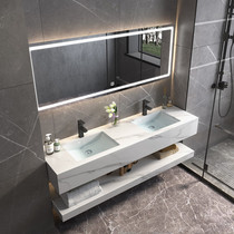 Modern simple marble double basin bathroom cabinet bathroom set toilet toilet toilet toilet wash table