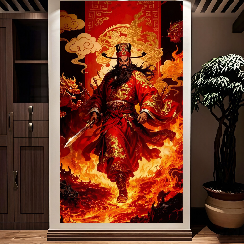 吴道子太清道德天尊像 中国画 掛け軸 水墨画 和室 玄関 茶室 壁掛け 美術品 吴道子太清道德天尊像 中国画 掛け軸 水墨画 和室 玄関 茶室 壁掛け