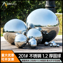 201#stainless steel ball 1 2mm thickened stainless steel round ball hollow mirror boutique square decorative ball ornaments