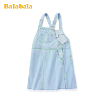 Balabala childrens dress girl skirt childrens dress 2020 new summer dress big boy denim strap fashion
