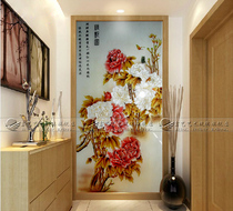 Factory direct sales Art glass engraving process background wall Aisle entrance screen partition Chinese style valuable map