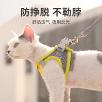 Cat leash cat rope cat rope walking cat artifact anti-breaking vest leash cat chain pet collar