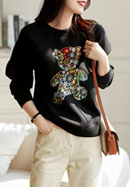 Foreign trade original single Italian womens clothing surplus single outer single clearance export European goods heavy industry embroidery bear loose clothes women