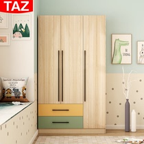 Modern and simple childrens two-door wardrobe Nordic economical multi-function two-and three-door youth bedroom storage wardrobe