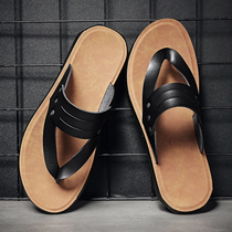  Mens slippers summer trend clip-foot flip-flops fashion casual outdoor wear summer outdoor non-slip beach slippers