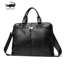 Kadile crocodile mens bags young fashion trend business simple multifunctional portable briefcase men