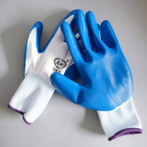 Black and blue nylon butyl sunny gloves impregnated with glue cut-proof wear-resistant soft protective breathable Labor gloves Xinn518