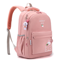 Primary and middle school students minus negative schoolbags ultra-light nylon soft cloth girls 2022 new girls children double shoulder backpacks