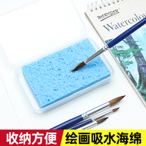 Sponge watercolor with storage box Absorbent sponge brush Absorbent magic cotton Art supplies Gouache acrylic absorbent cloth